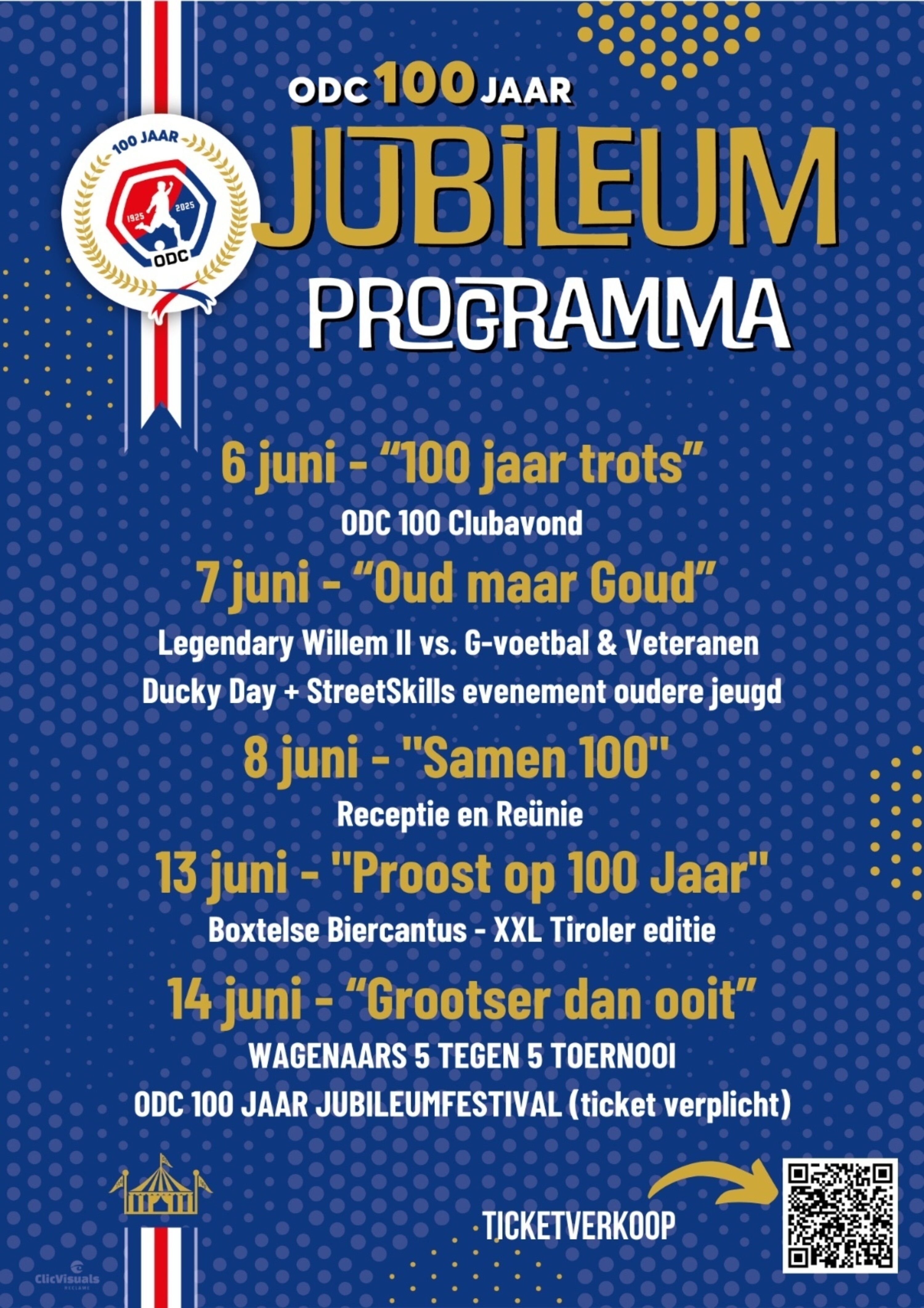 Overzichtsposter jubileum programma